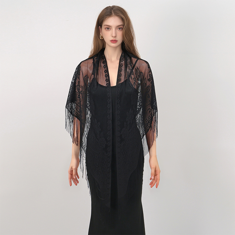 Novo lenço de renda bordado xa - Stole Wedding Shawl avaliação e preço