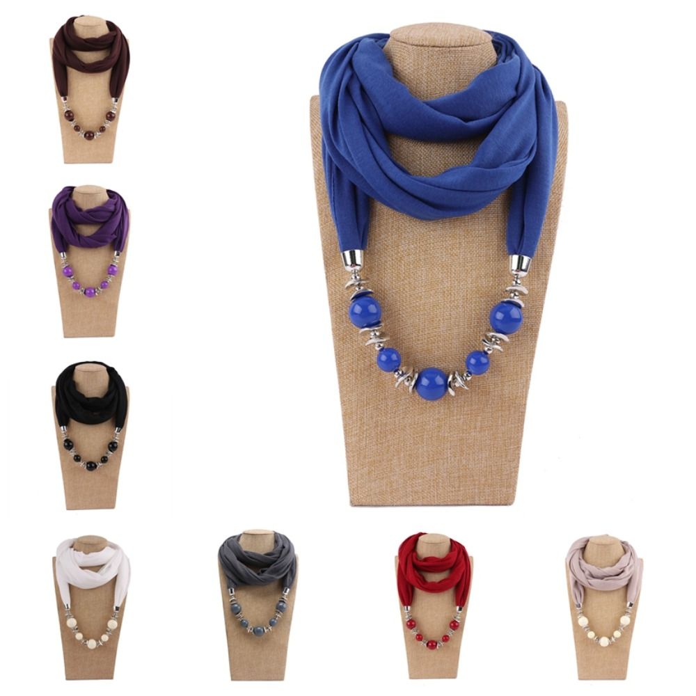 Novo Colar de Lenço de Chiffon - Infinity Scarf Knit avaliação e preço
