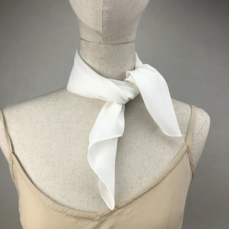 Novo lenço de seda feminino pe - Ascot Neck Scarf avaliação e preço