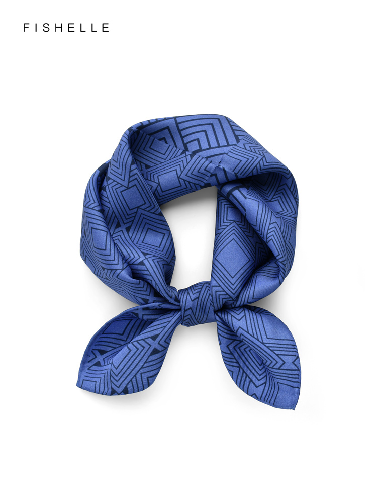 Lenço de seda estampado geomét - Face Scarf Mask avaliação e preço