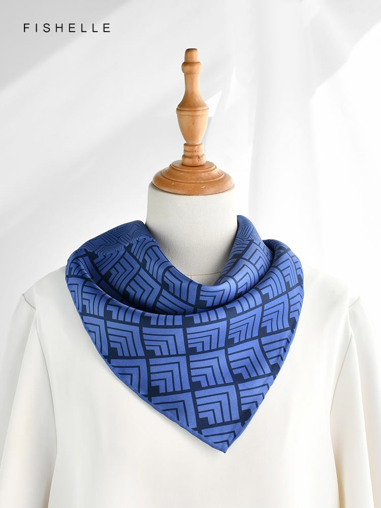 Lenço de seda estampado geomét - Face Scarf Mask avaliação e preço