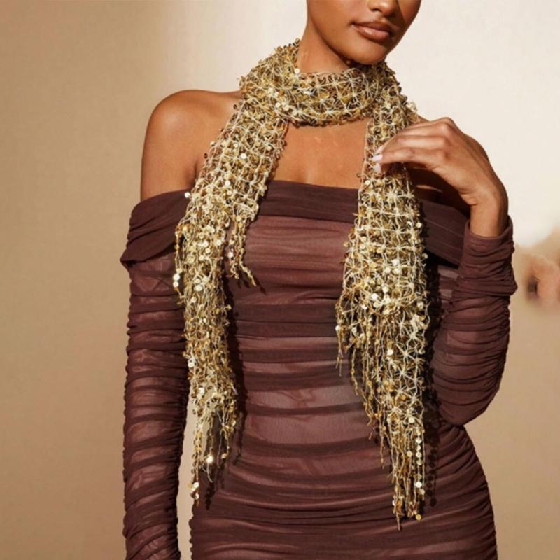 Y3ne embelezado lantejoulas ca - Stole Wedding Shawl avaliação e preço